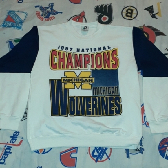 90s National Champs Michigan Wolverines Vintage Crewneck Sweatshirt U of M - Picture 1 of 3